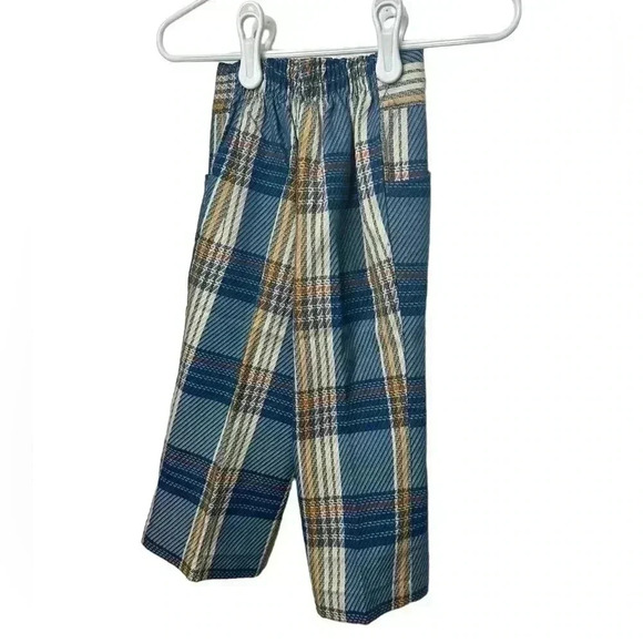 1970’s Walt Disney Winnie the Pooh Blue Classic Plaid Pant Toddler Size 2 - Picture 2 of 4